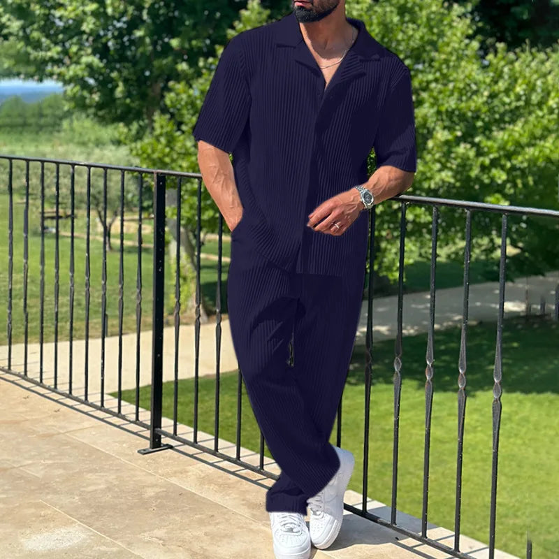 Men's Lounge Set - Elegant Relaxed Fit Loungewear Set 3
