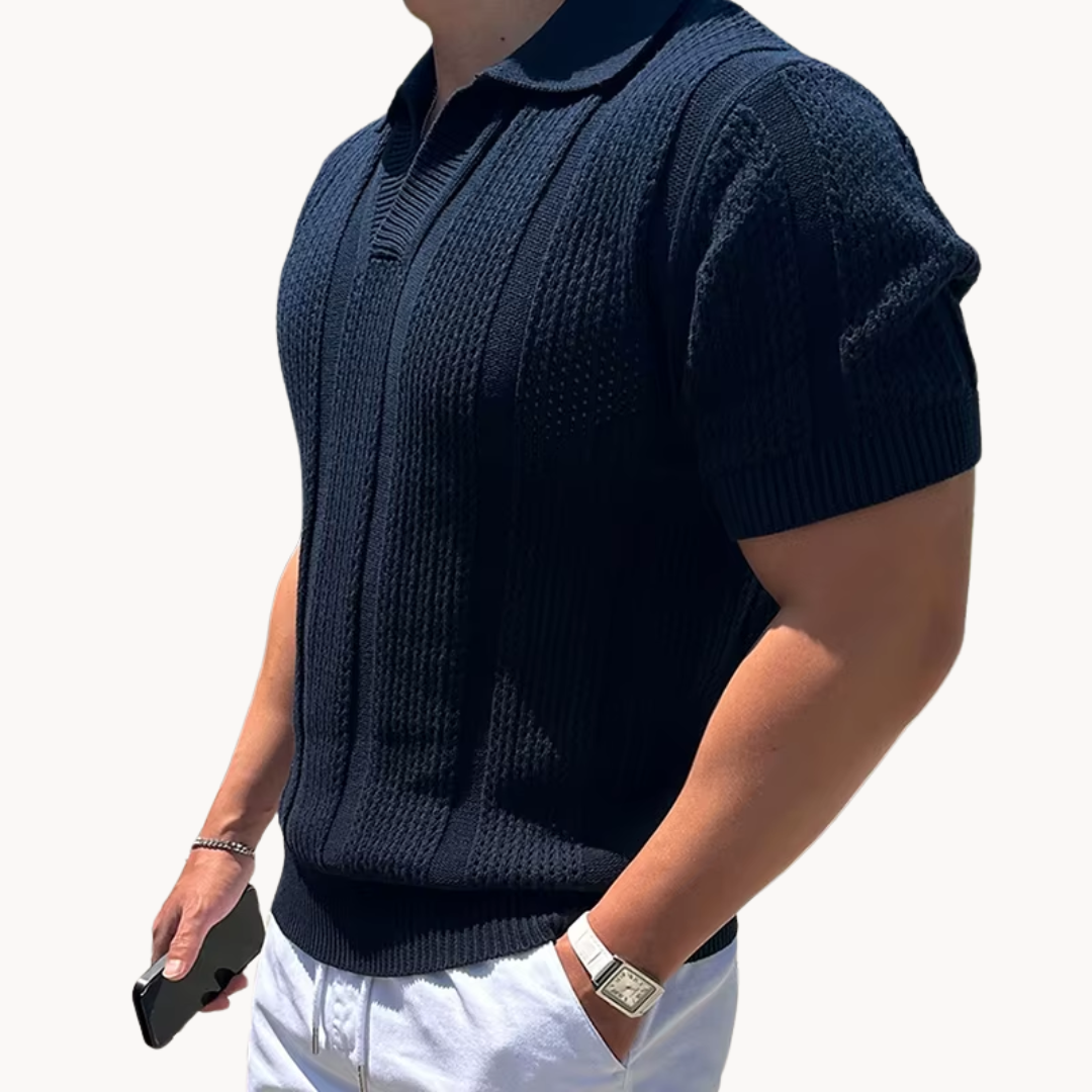 Men's Open Collar Mesh Shirt 1