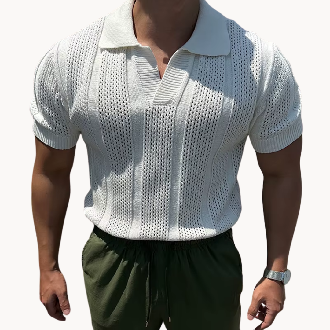 Men's Open Collar Mesh Shirt 2