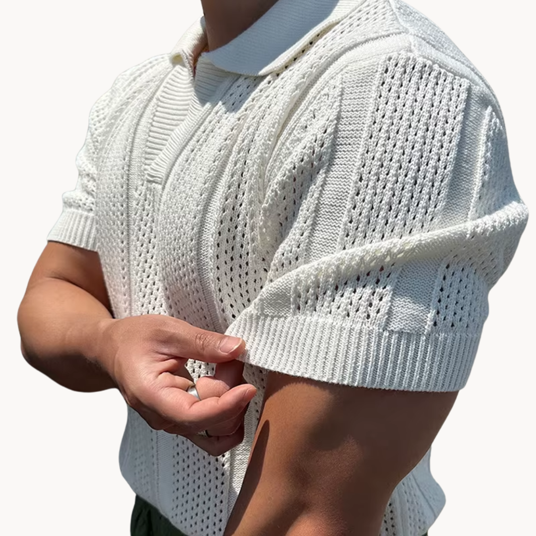 Men's Open Collar Mesh Shirt 3