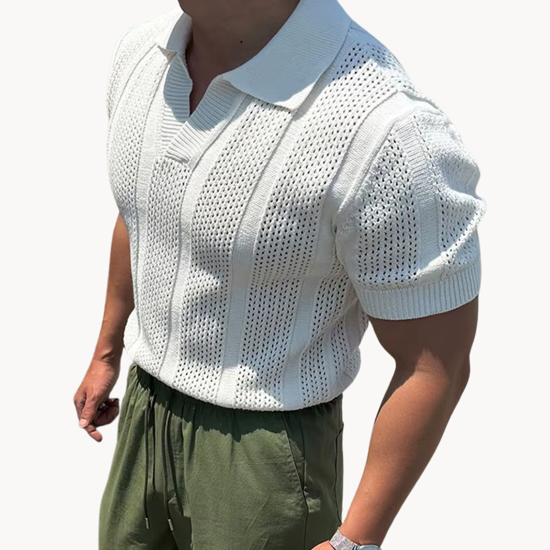 Men's Open Collar Mesh Shirt 4