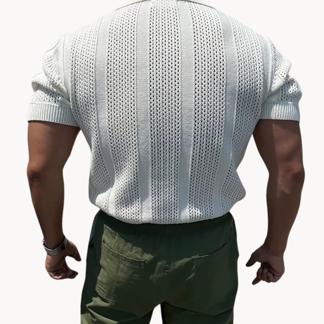 Men's Open Collar Mesh Shirt 5