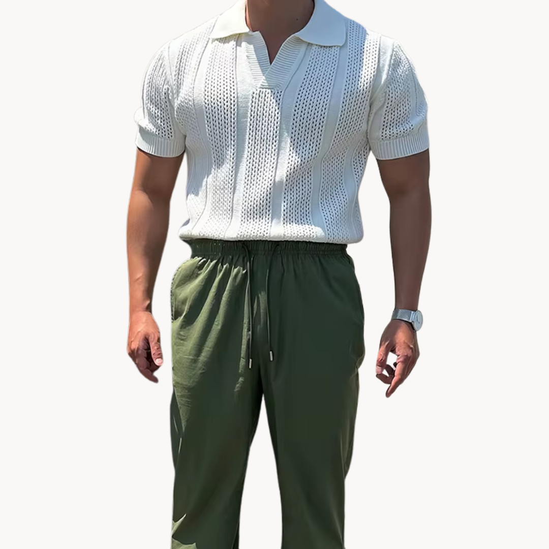 Men's Open Collar Mesh Shirt 6