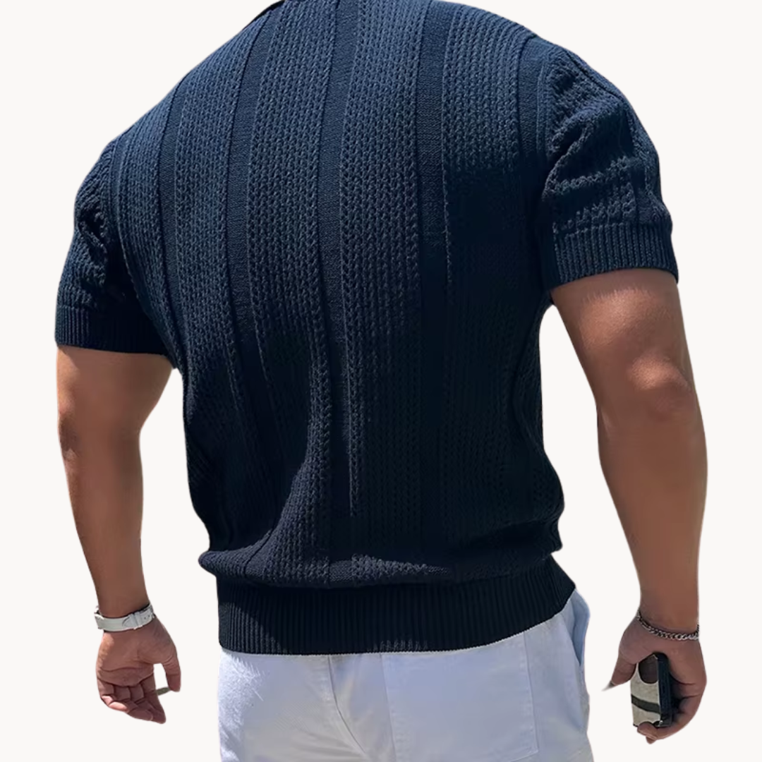 Men's Open Collar Mesh Shirt 8