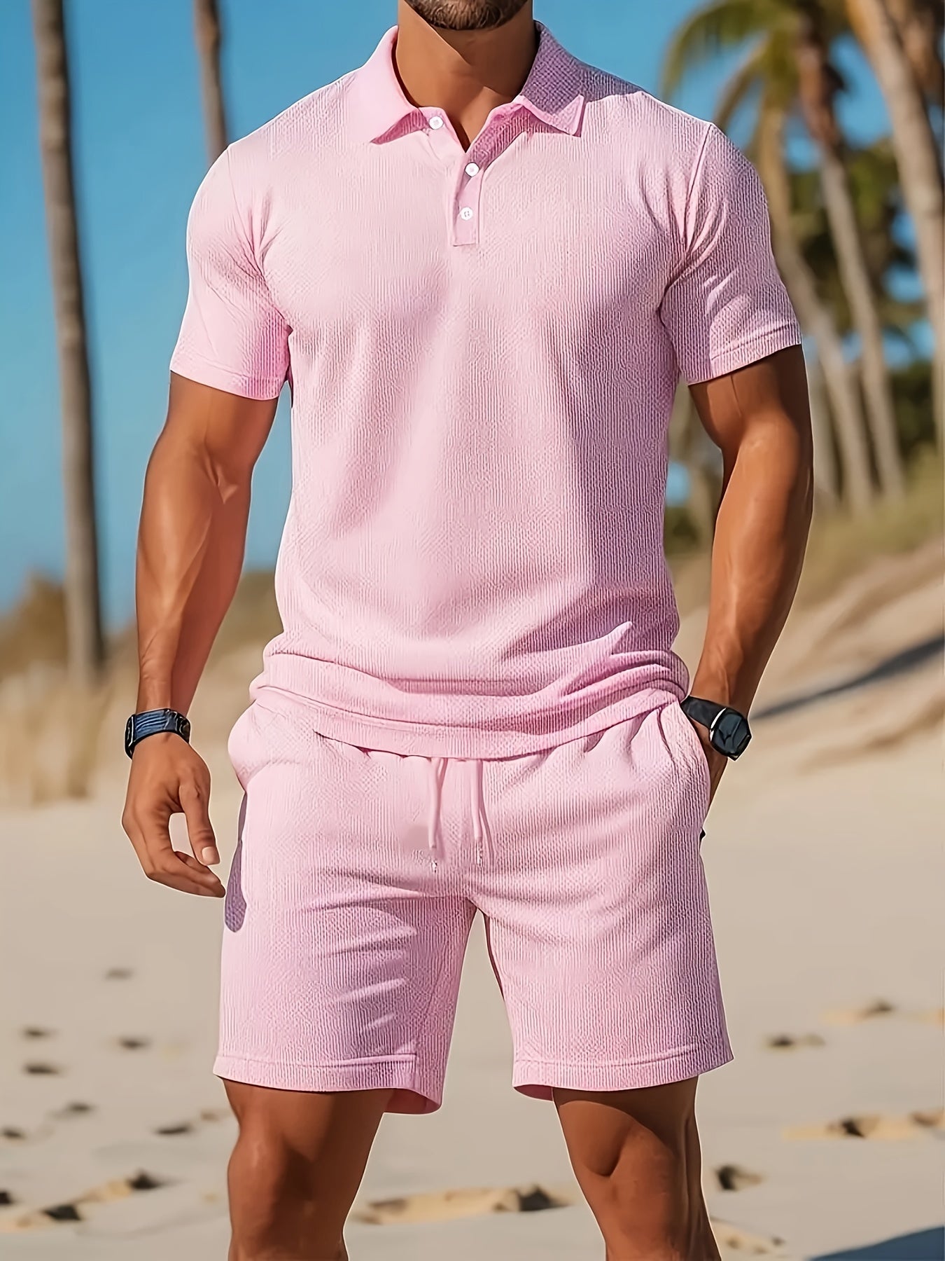 Men's Polo Shirts and Shorts Set for Casual Style 2
