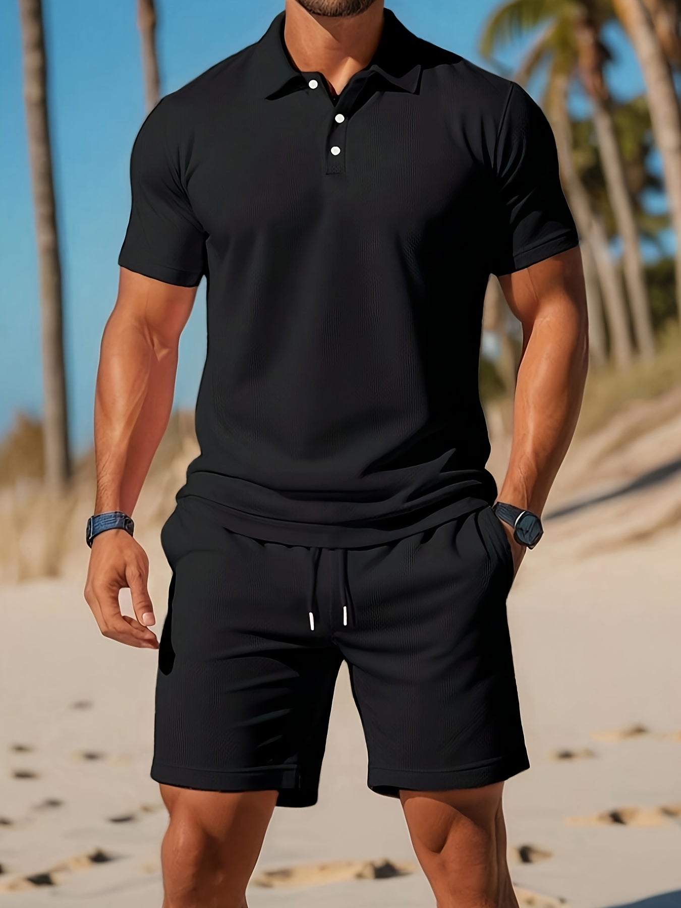 Men's Polo Shirts and Shorts Set for Casual Style 6
