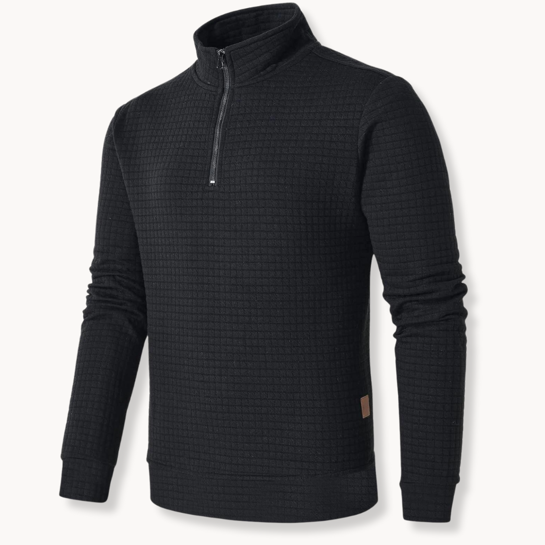 Men's Quarter Zip Sweater with Unique Pattern 0