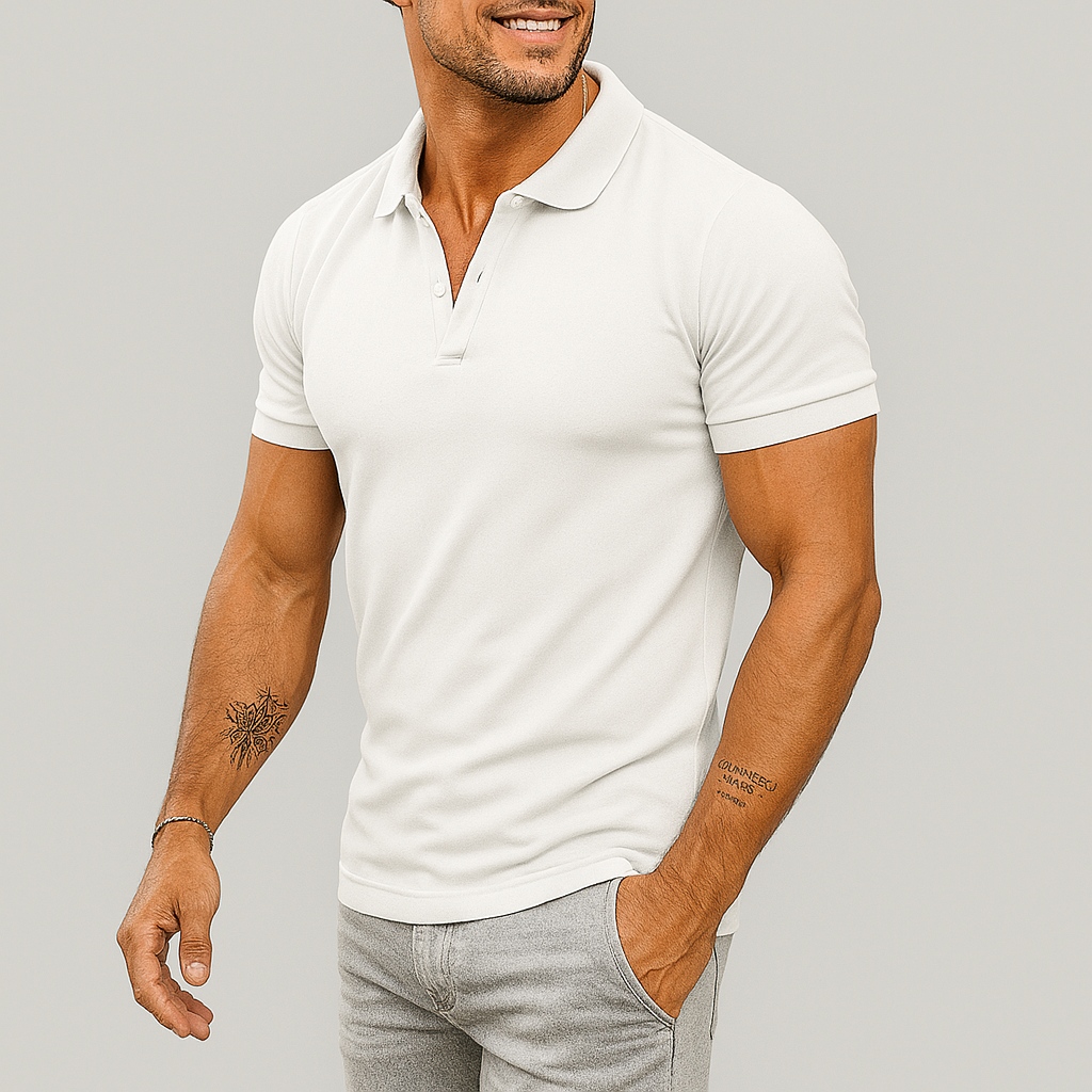 Men's Slim Fit Polo Shirt with Half Zip 0