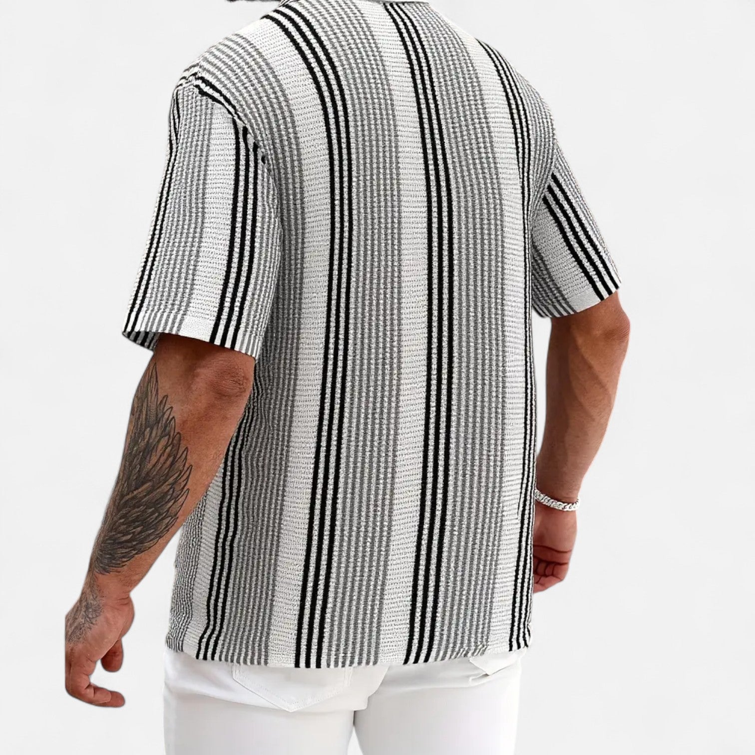 Men's Striped Button-Up Shirt - Lightweight Dress Shirt 5