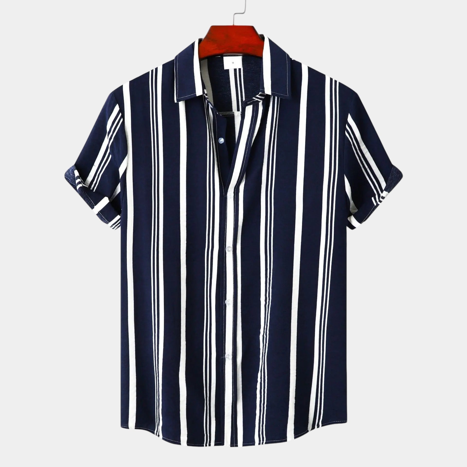 Men's Striped Linen Dress Shirt 0
