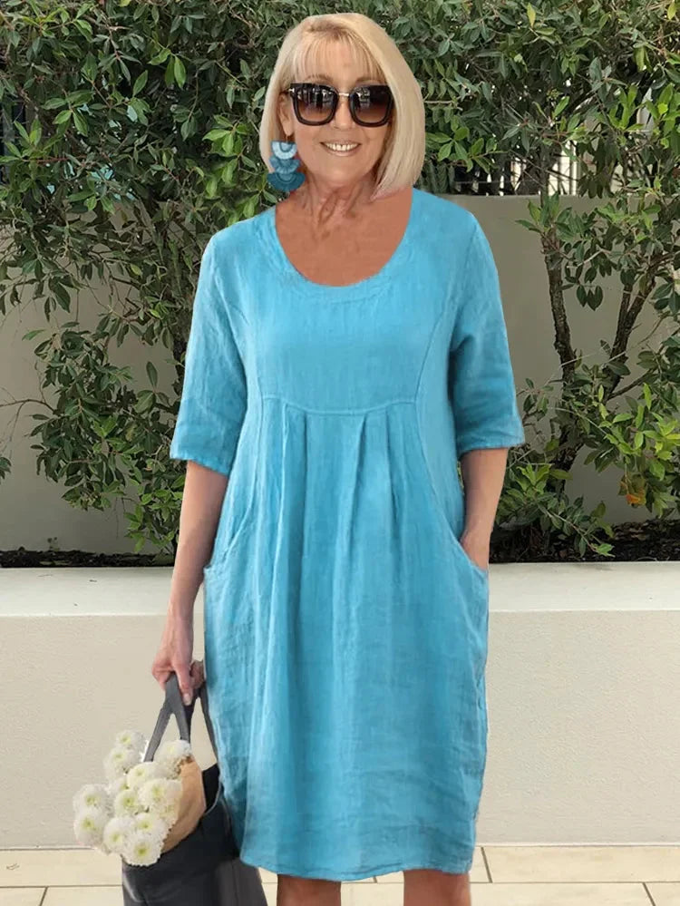 Midi Dress – Breathable Blend & Relaxed Fit For Airflow