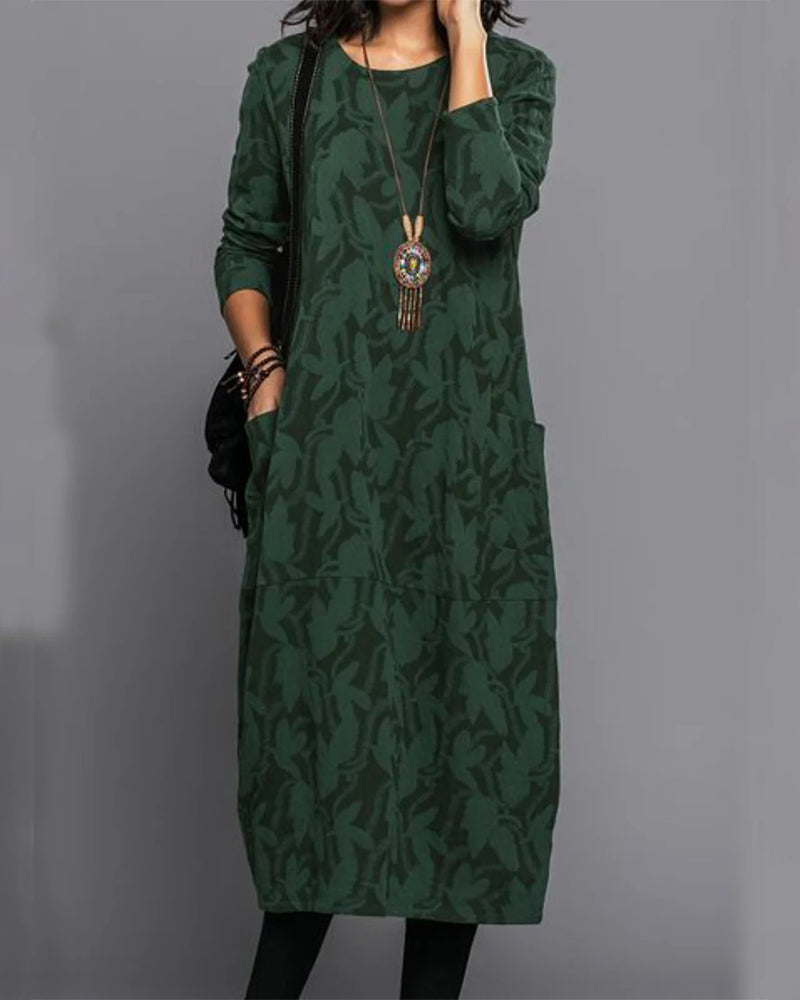Midi Dress – Lightweight Blend Long Sleeves & Easy Movement