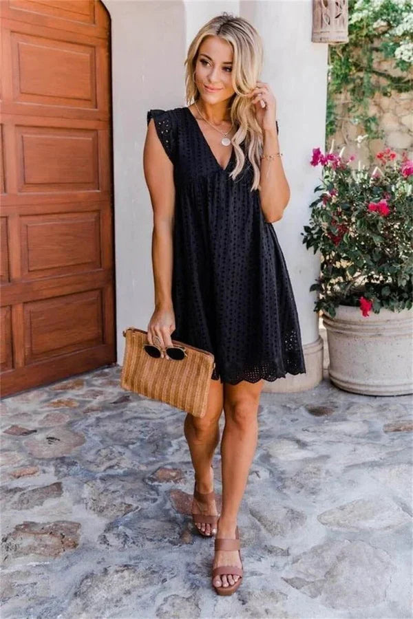 Mini Dress - Sleeveless Clean Silhouette And Easy Movement