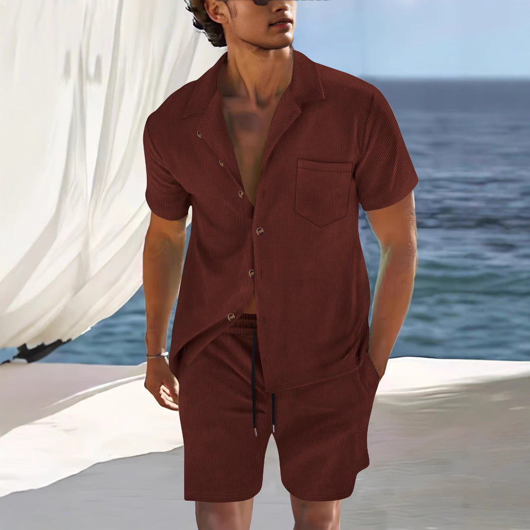 Men's Cotton Shirt and Shorts Set-3