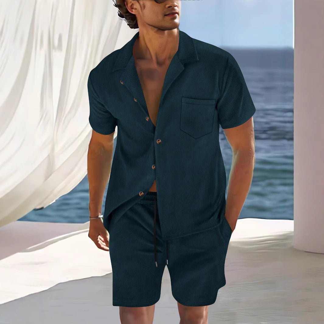 Men's Cotton Shirt and Shorts Set-2