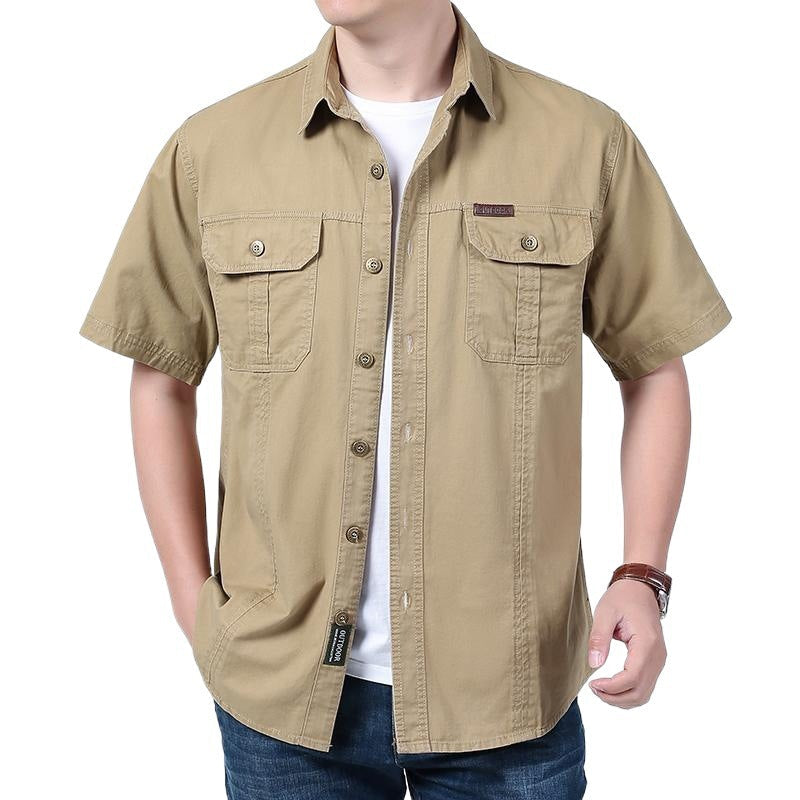 Men's Cotton Blend Relaxed Fit Work Shirt-2