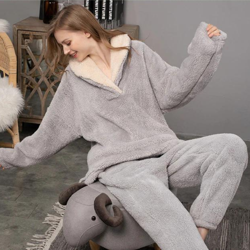 Pajama Set - Polyester Blend Fleece & Warm Gentle Feel