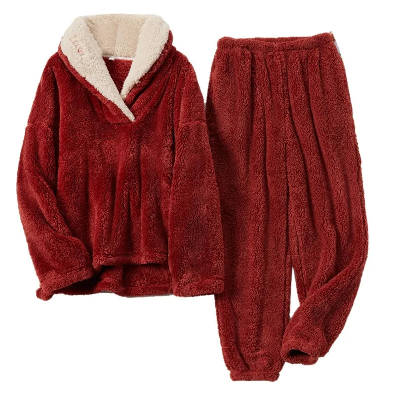 Pajama Set - Polyester Blend Fleece & Warm Gentle Feel