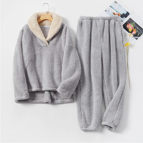Pajama Set - Polyester Blend Fleece & Warm Gentle Feel
