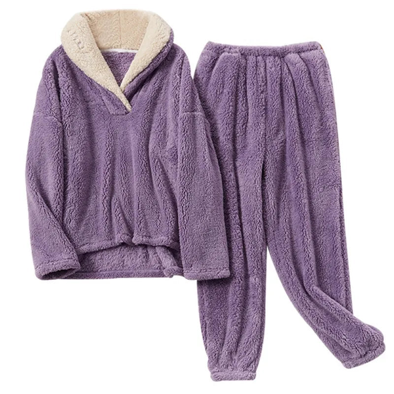 Pajama Set - Polyester Blend Fleece & Warm Gentle Feel