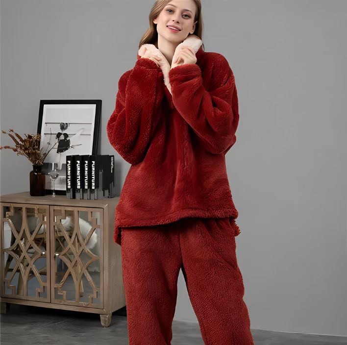 Pajama Set - Polyester Blend Fleece & Warm Gentle Feel