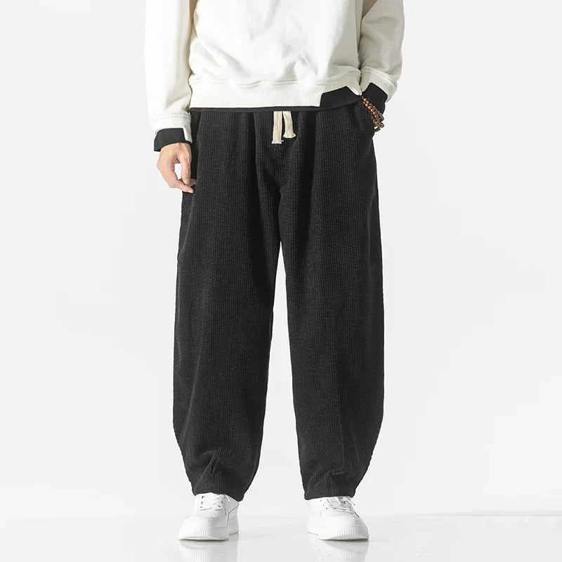 Pants – Loose Corduroy Blend Wide Legs & Drawstring Waist