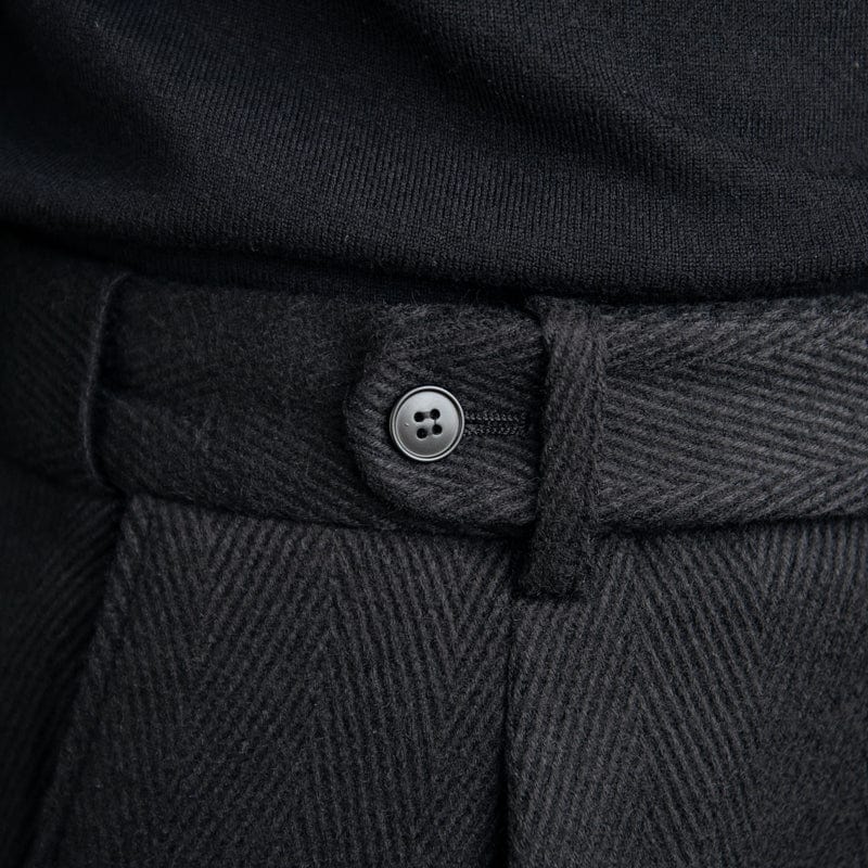 Pants - Polyester Blend Herringbone & Neat Drape And Ease