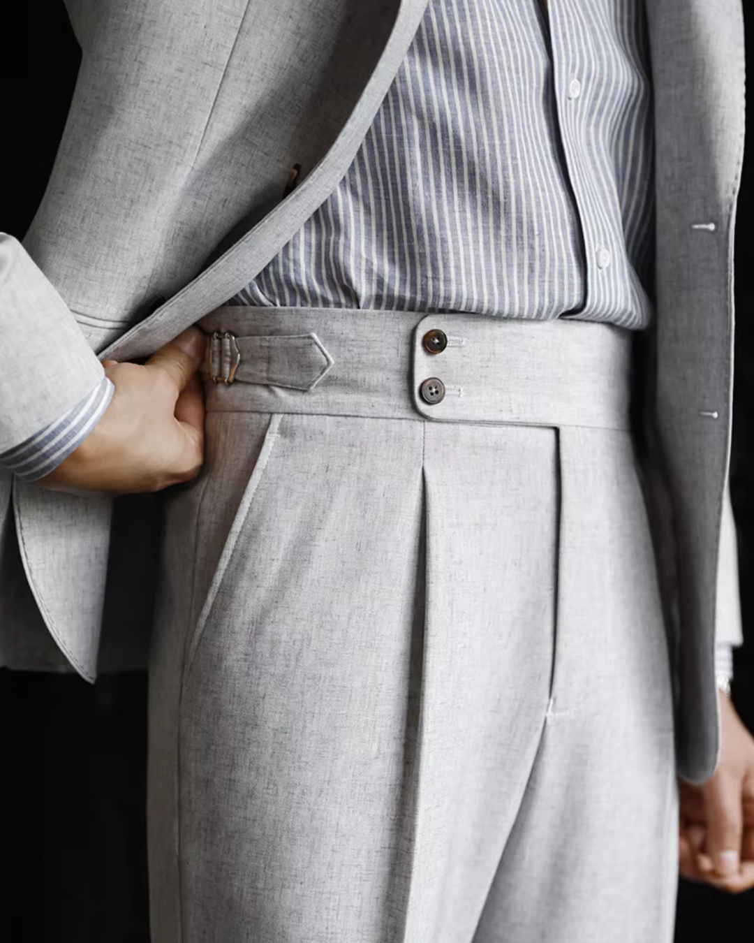 Pants - Polyester Blend High Waist & Structured Shape