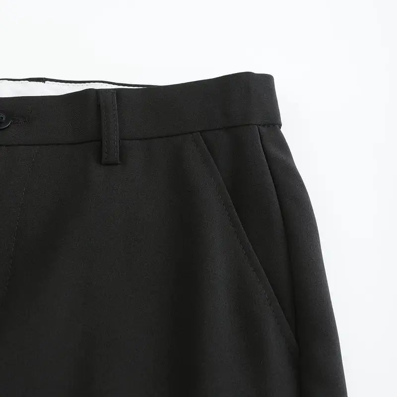Pants – Polyester Blend Structured Waistband & Clean Fit