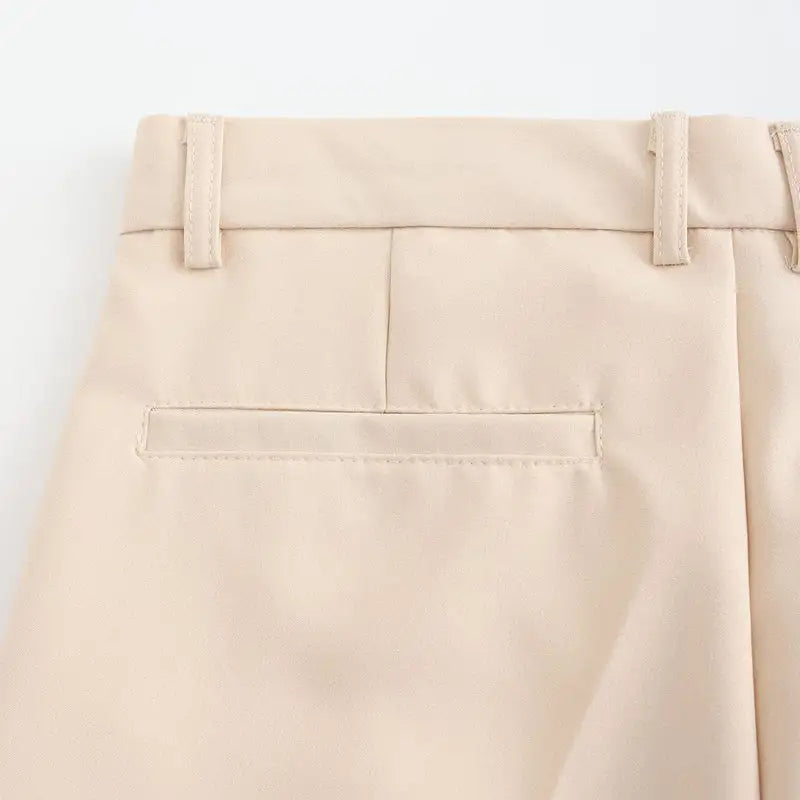Pants – Polyester Blend Structured Waistband & Clean Fit