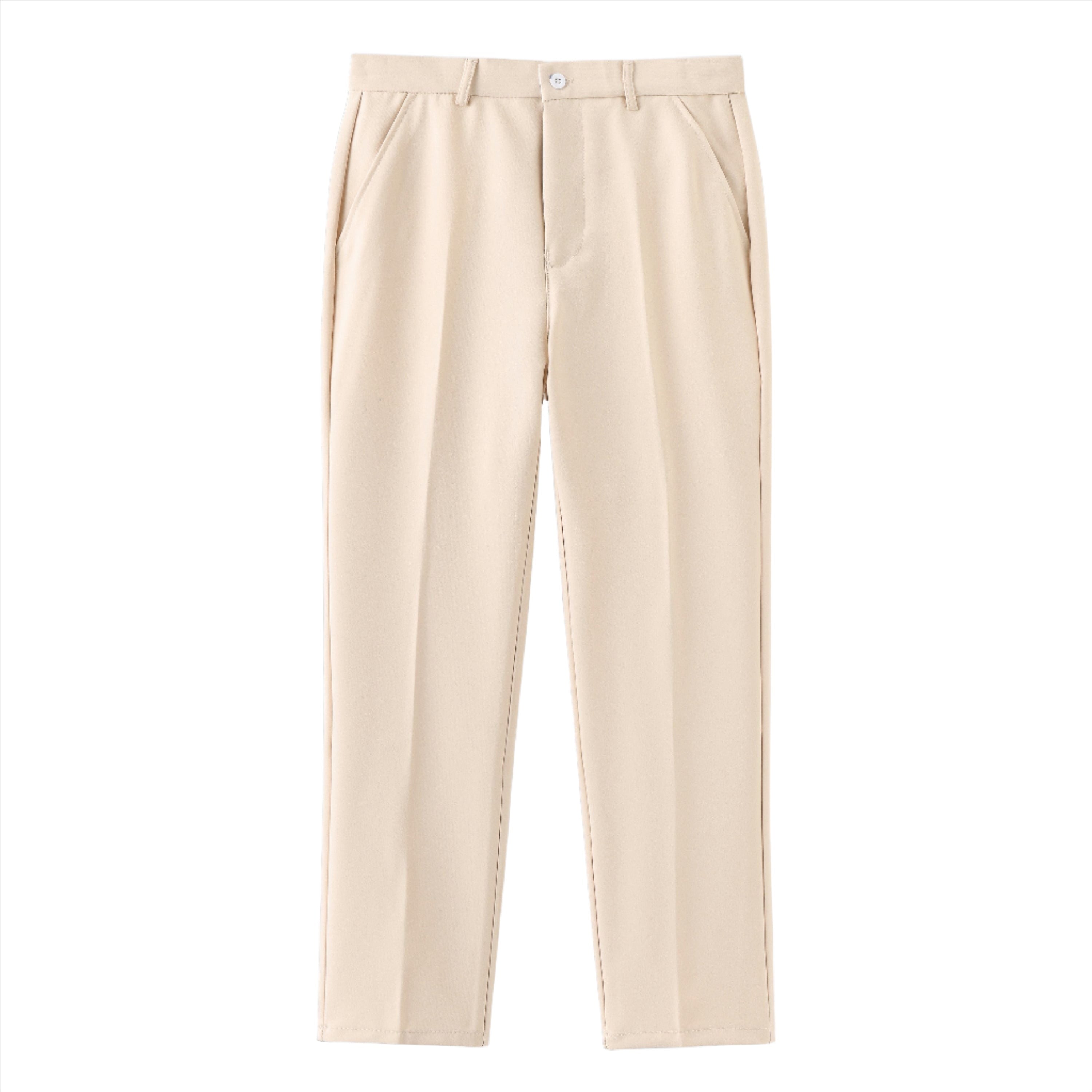 Pants – Polyester Blend Structured Waistband & Clean Fit