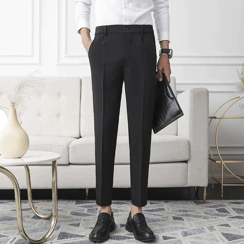 Pants – Polyester Blend Structured Waistband & Clean Fit