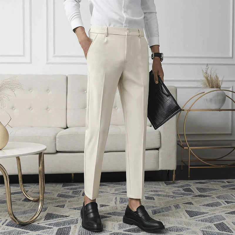 Pants – Polyester Blend Structured Waistband & Clean Fit