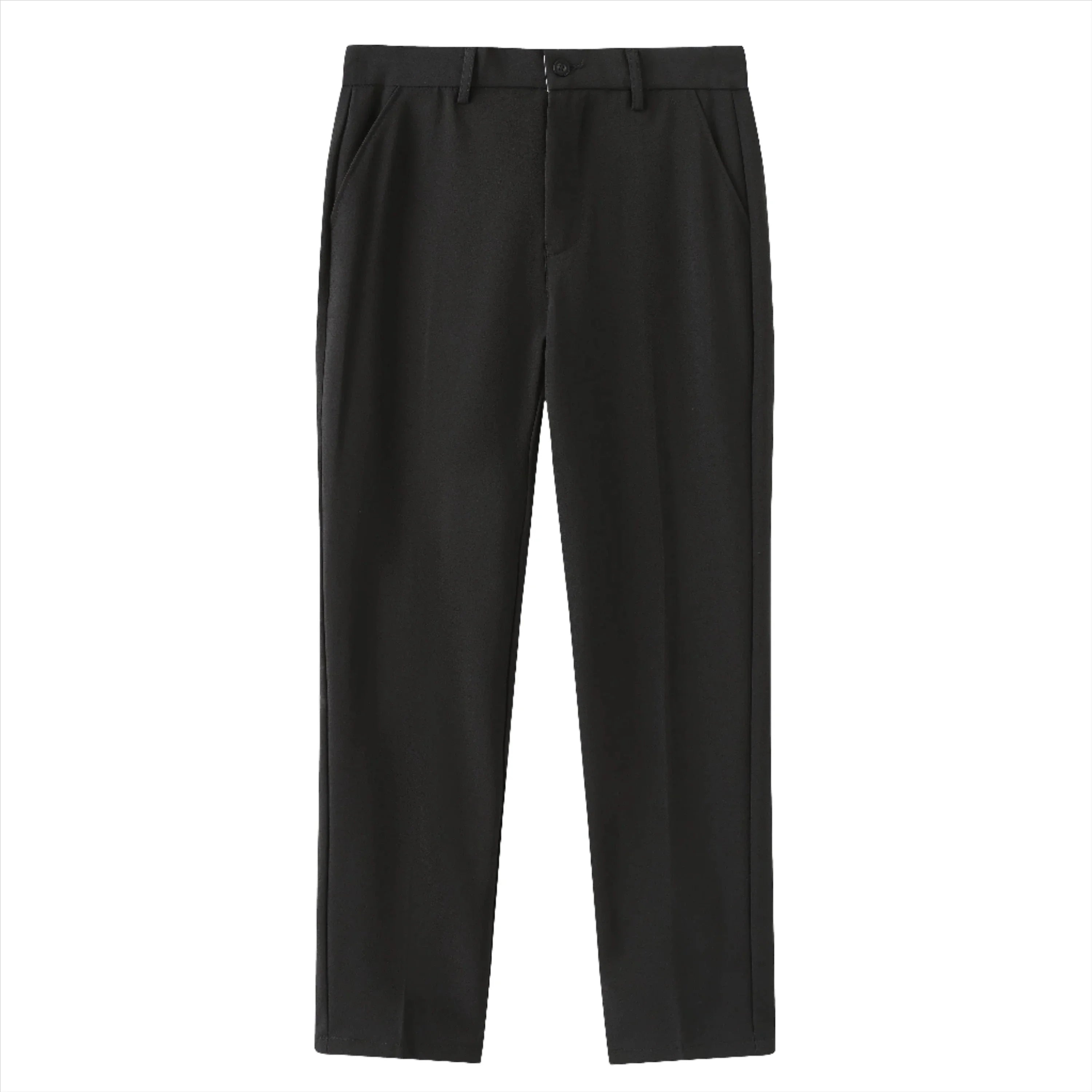 Pants – Polyester Blend Structured Waistband & Clean Fit