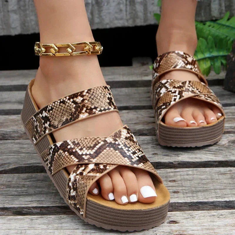 Platform Sandals - Cork Style Thick Sole & Stable Step