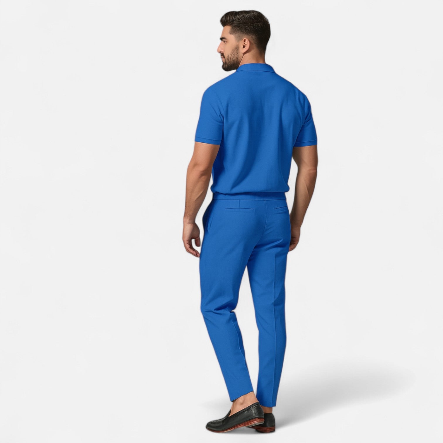 Polo And Trouser Set – Blend Fabric Cut & Coordinated Look