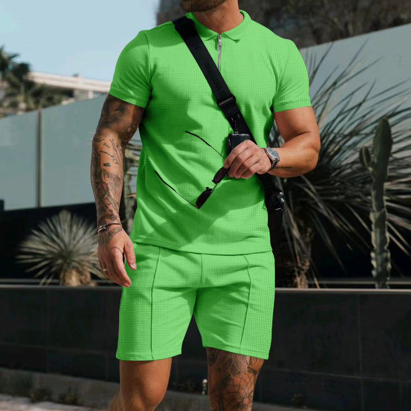 Polo Outfit Set - Zip Front Top & Breathable Flexible Fit