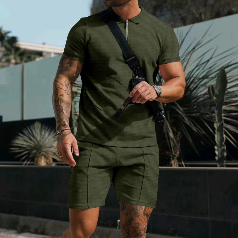 Polo Outfit Set - Zip Front Top & Breathable Flexible Fit