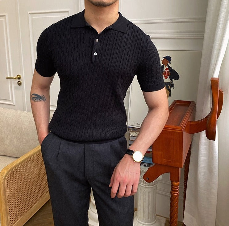 Polo – Polyester Blend Structured Collar & Button Placket