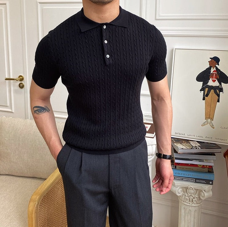 Polo – Polyester Blend Structured Collar & Button Placket
