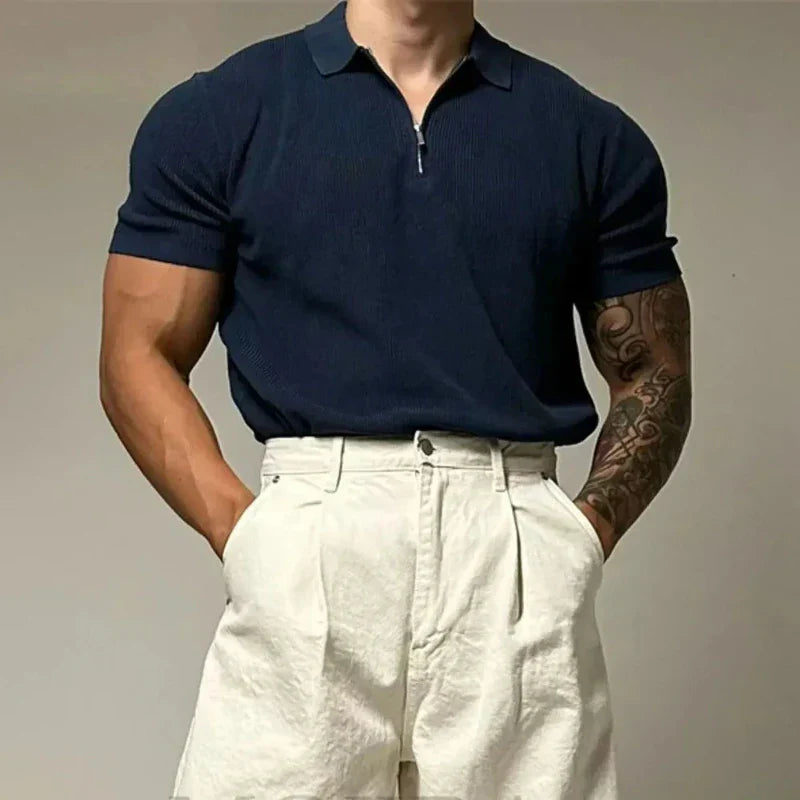 Polo Shirt - Breathable Blend Muscle Fit & Moisture Wicking