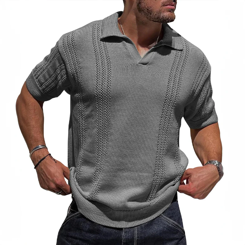 Polo Shirt - Breathable Knit Blend Fold Collar And Airflow