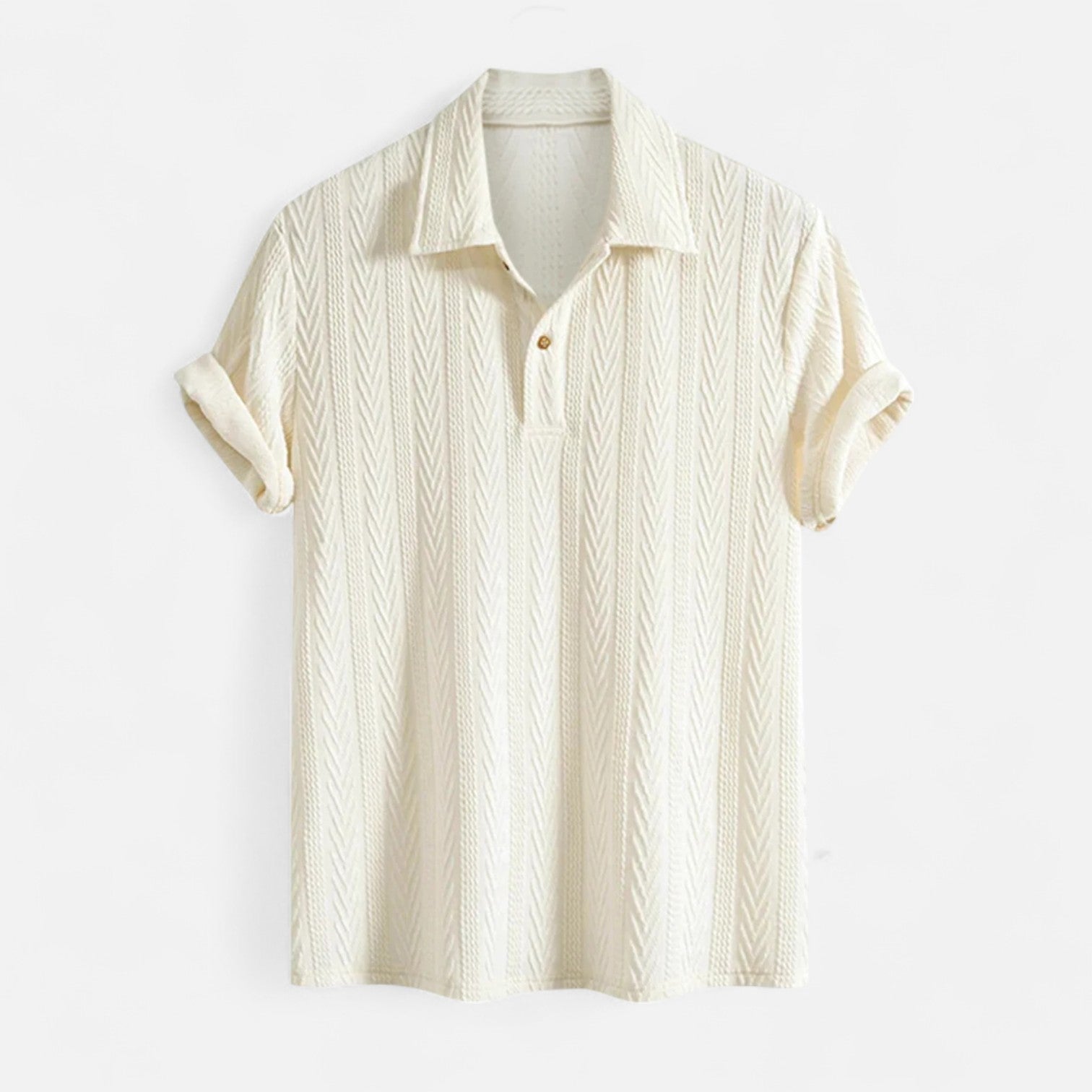 Polo Shirt – Jacquard Knit Collar & Half Button Airflow