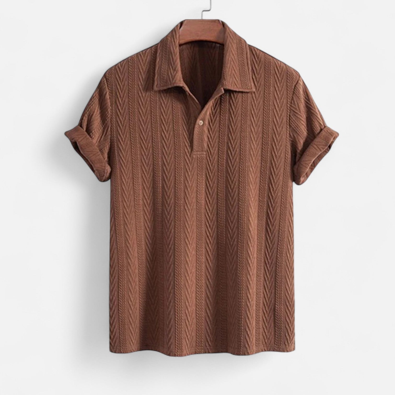Polo Shirt – Jacquard Knit Collar & Half Button Airflow