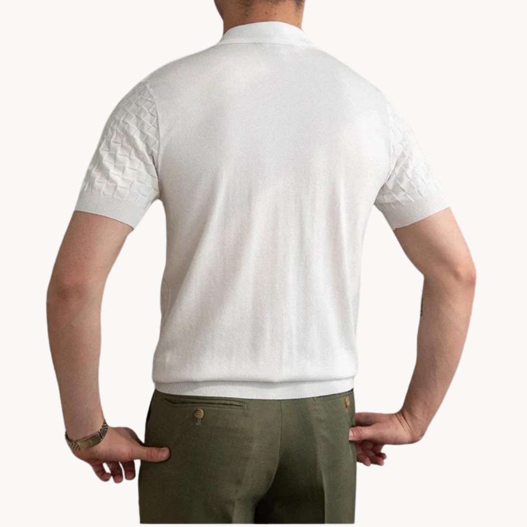 Polo Shirt – Jacquard Textured Blend And Slim Tailored Fit