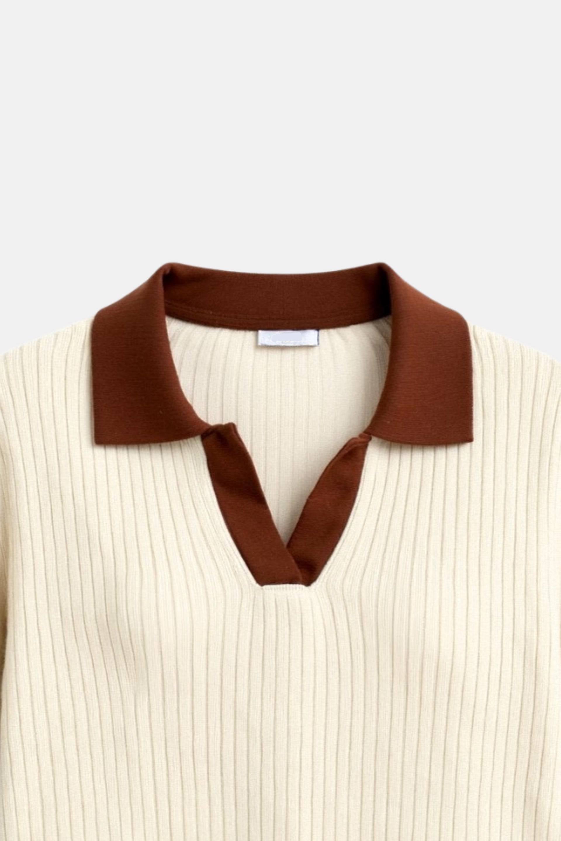 Polo Shirt - Notched Collar & Semi Sheer Blend Airflow