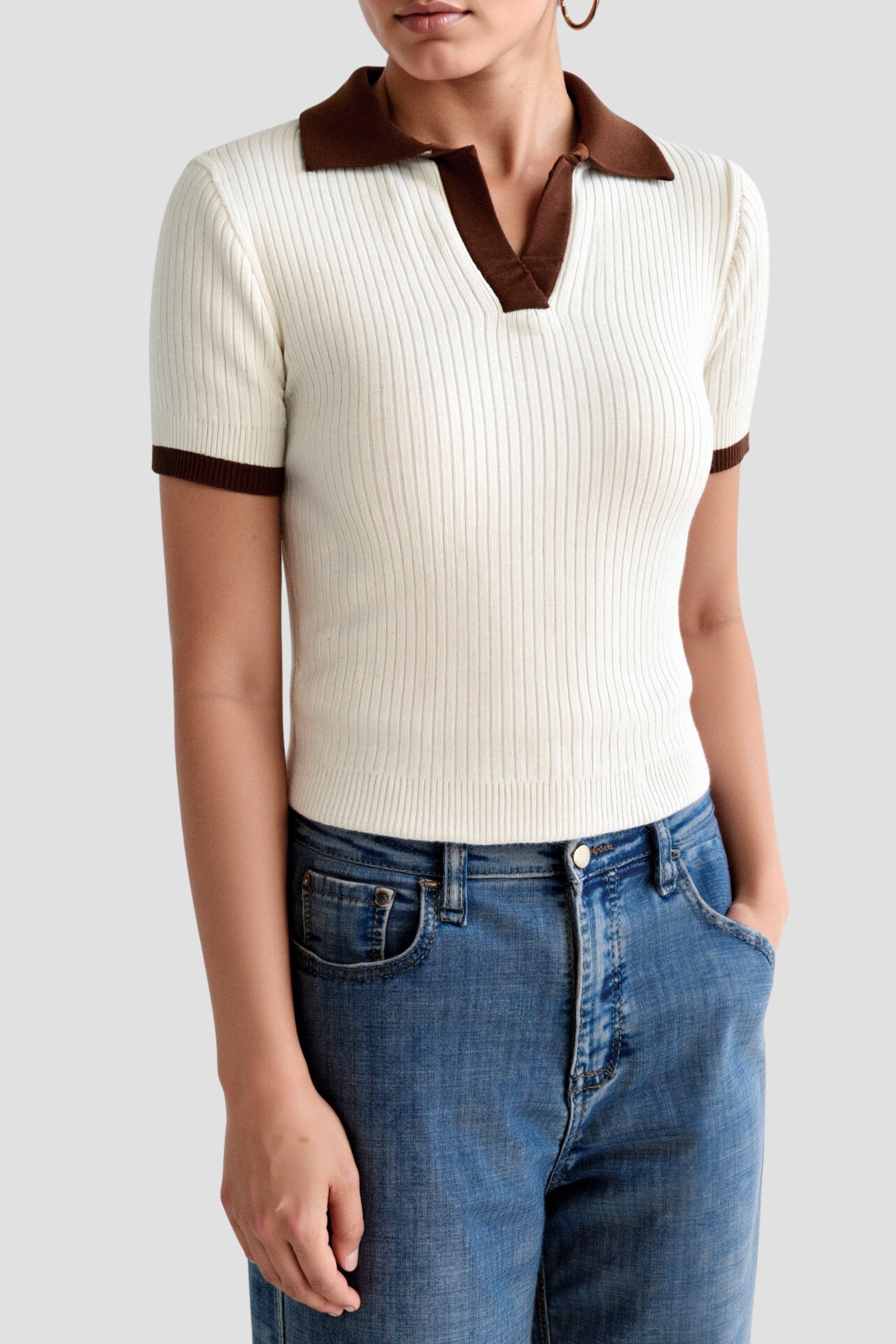 Polo Shirt - Notched Collar & Semi Sheer Blend Airflow
