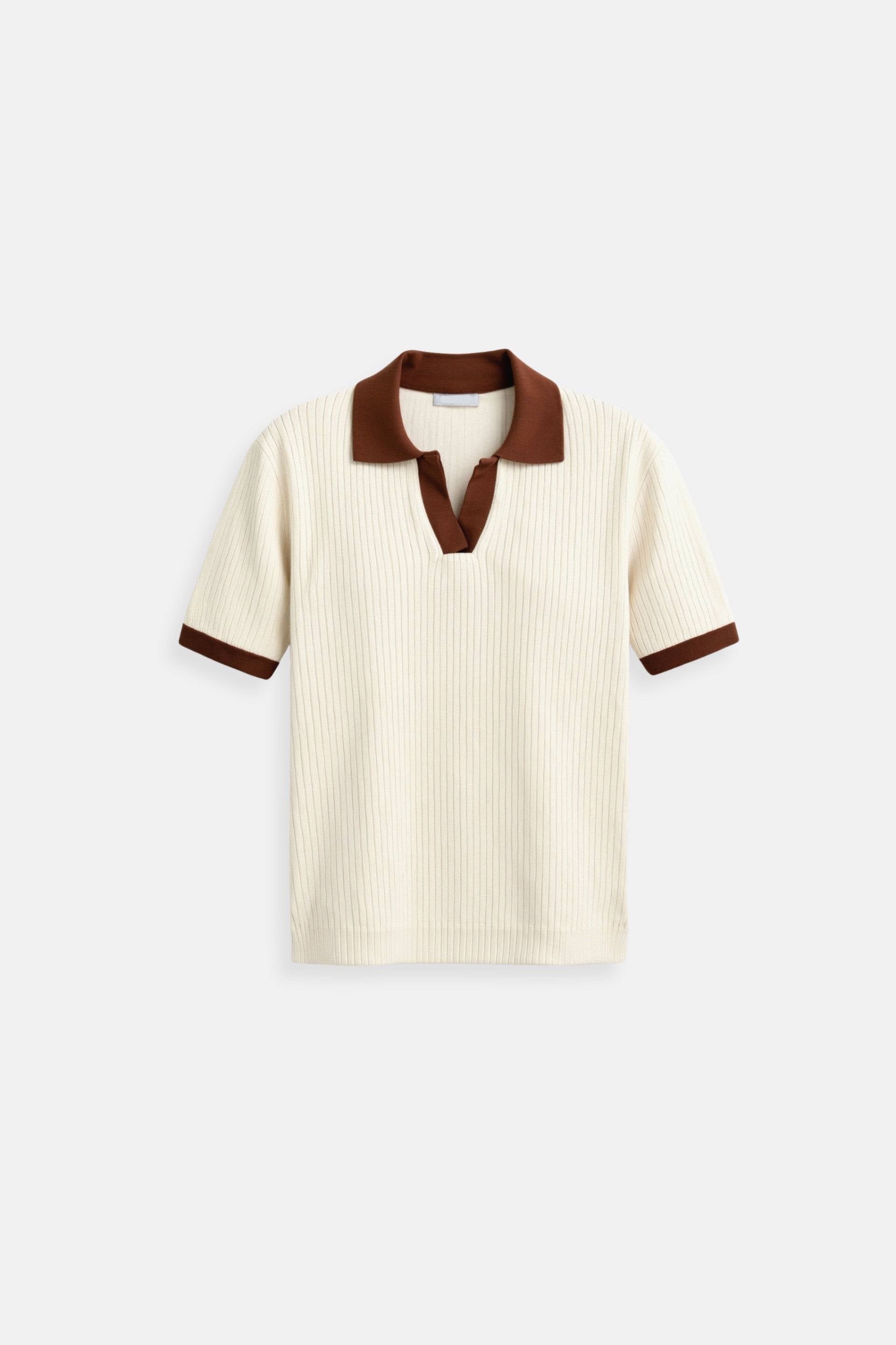 Polo Shirt - Notched Collar & Semi Sheer Blend Airflow