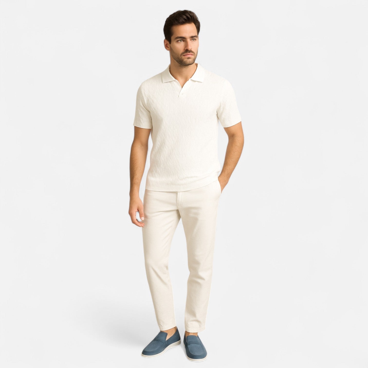 Polo Shirt - Pique Blend Texture & Shaped Cut For Ease