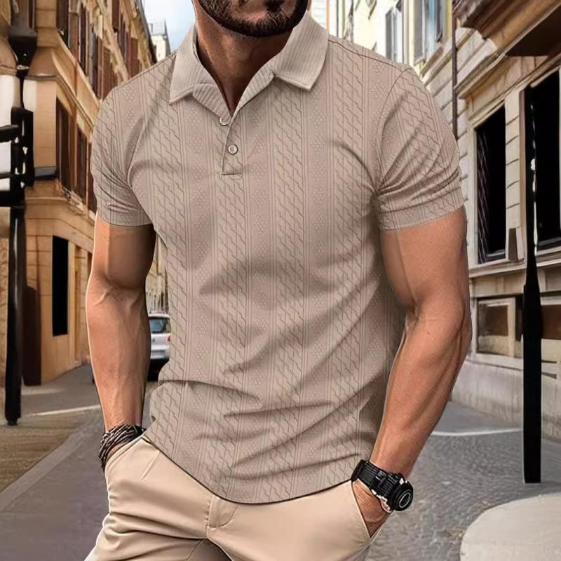 Polo Shirt - Polyester Blend Jacquard Texture & Relaxed Fit